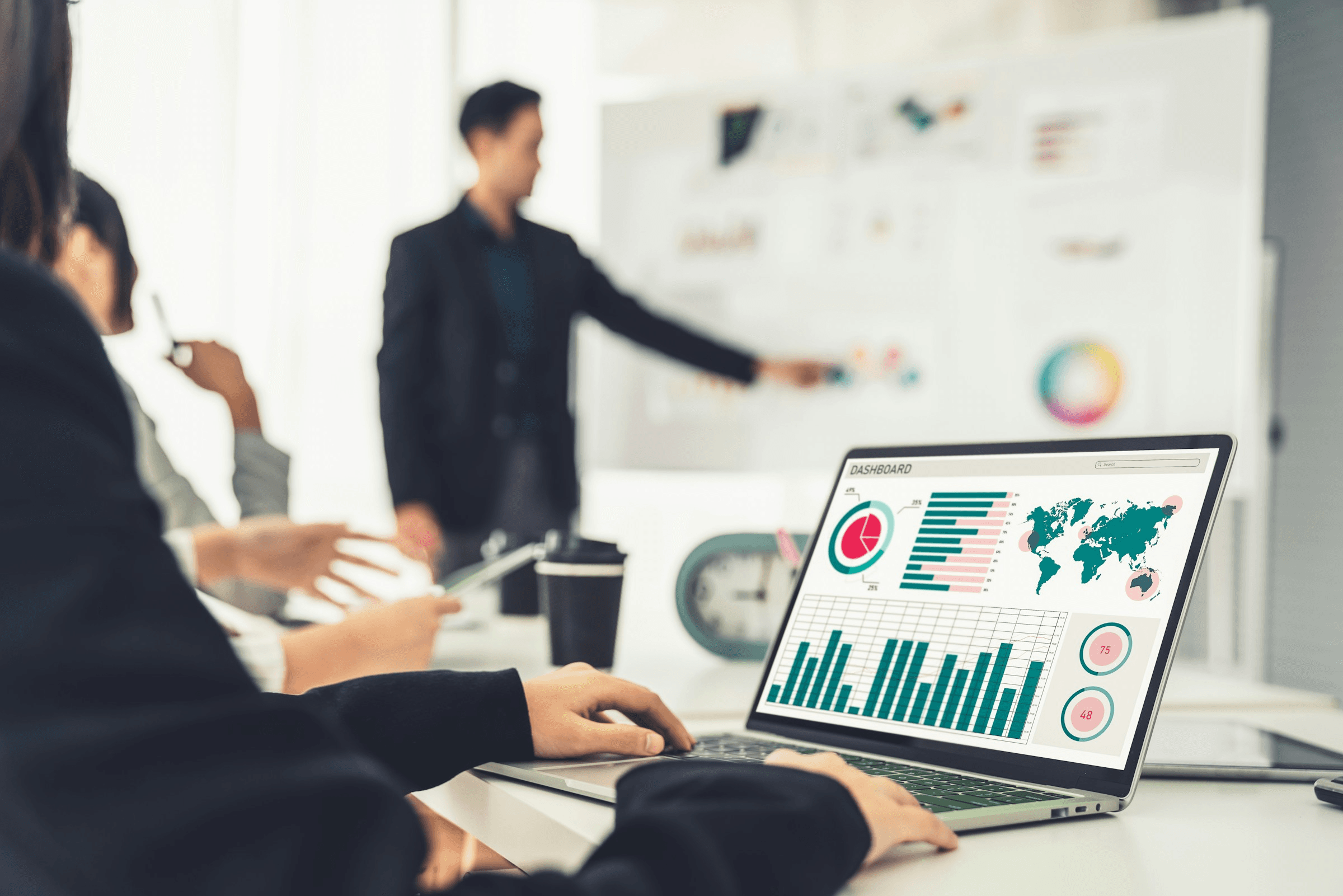 Admin management portal usage during a team operations review