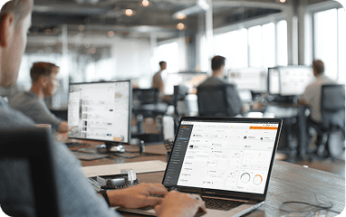Marketplace platform dashboard in an office